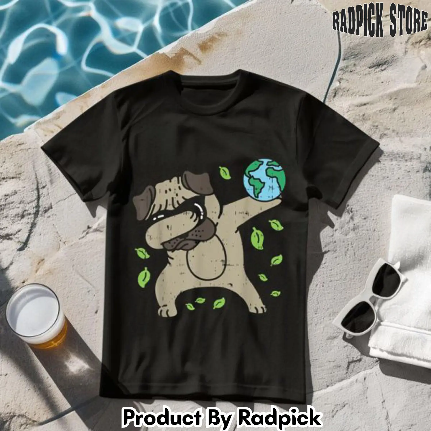 Earth day dabbing pug tshirt rp2556750